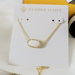 Kendra Scott Elisa White Pearl Gold Necklace | NEW